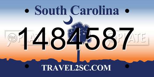 1484587 South Carolina License Plate