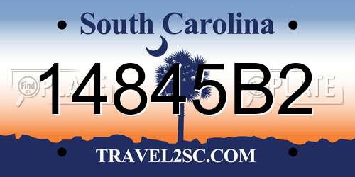 14845B2 South Carolina License Plate