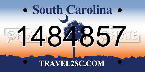1484857 South Carolina License Plate