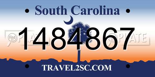 1484867 South Carolina License Plate