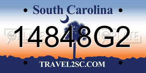 14848G2 South Carolina License Plate
