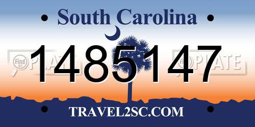 1485147 South Carolina License Plate