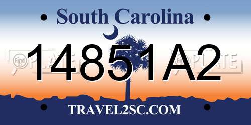 14851A2 South Carolina License Plate
