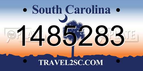 1485283 South Carolina License Plate