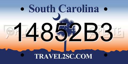 14852B3 South Carolina License Plate