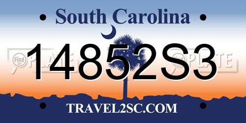 14852S3 South Carolina License Plate