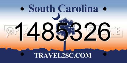 1485326 South Carolina License Plate