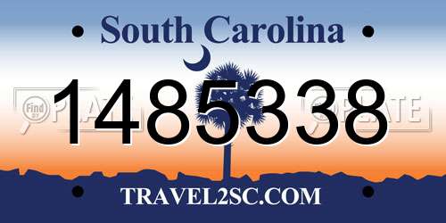1485338 South Carolina License Plate