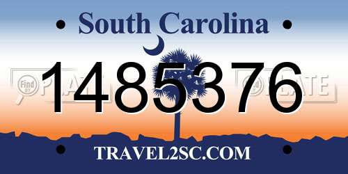 1485376 South Carolina License Plate