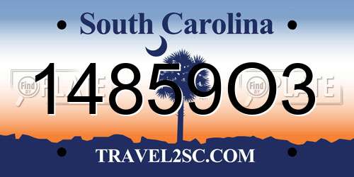 14859O3 South Carolina License Plate