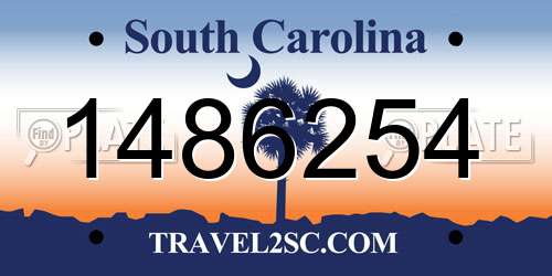 1486254 South Carolina License Plate