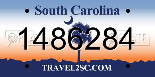 1486284 South Carolina License Plate
