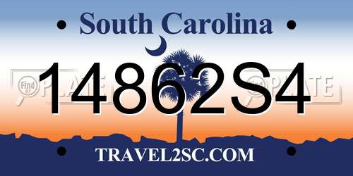14862S4 South Carolina License Plate