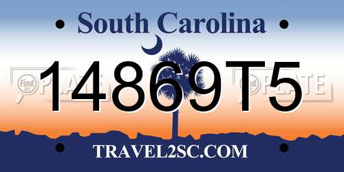 14869T5 South Carolina License Plate