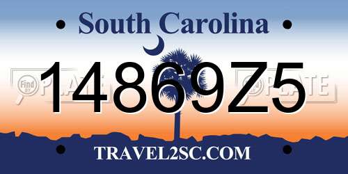 14869Z5 South Carolina License Plate