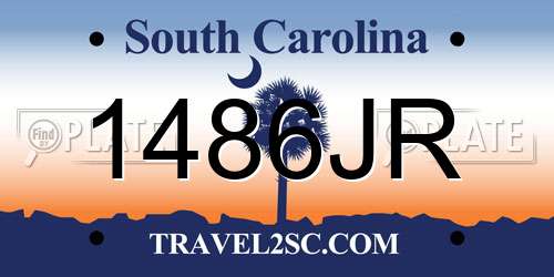 1486JR South Carolina License Plate