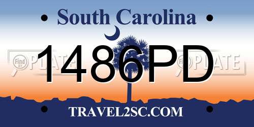 1486PD South Carolina License Plate