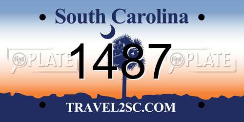 1487 South Carolina License Plate