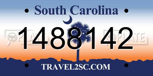 1488142 South Carolina License Plate