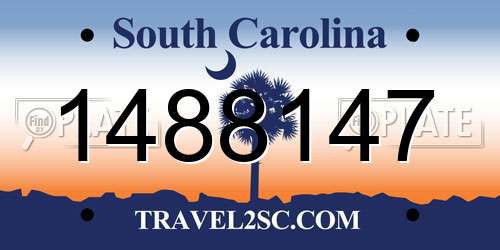 1488147 South Carolina License Plate
