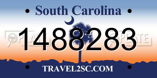1488283 South Carolina License Plate