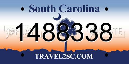 1488338 South Carolina License Plate