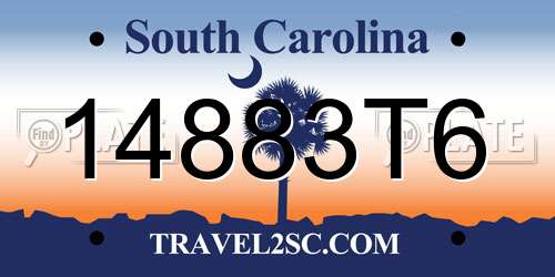 14883T6 South Carolina License Plate