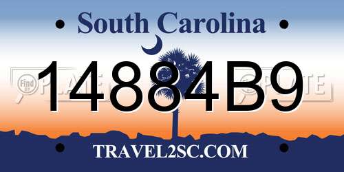 14884B9 South Carolina License Plate