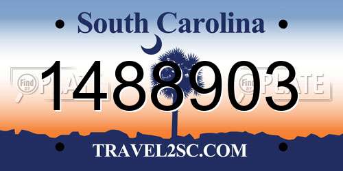 1488903 South Carolina License Plate