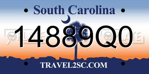 14889Q0 South Carolina License Plate