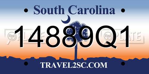 14889Q1 South Carolina License Plate
