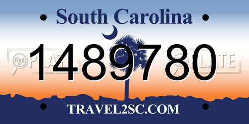 1489780 South Carolina License Plate