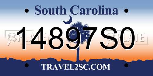 14897S0 South Carolina License Plate