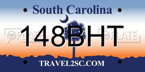 148BHT South Carolina License Plate