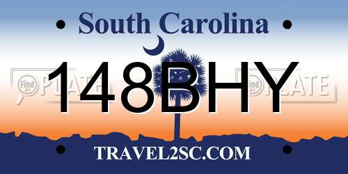 148BHY South Carolina License Plate