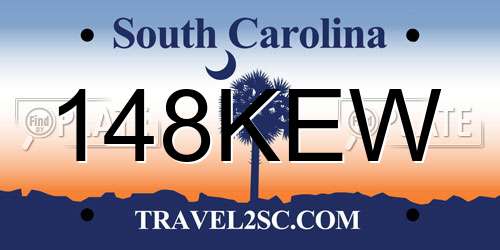 148KEW South Carolina License Plate