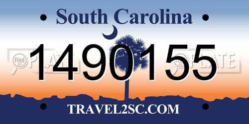 1490155 South Carolina License Plate