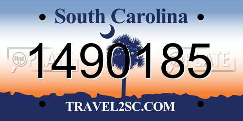 1490185 South Carolina License Plate