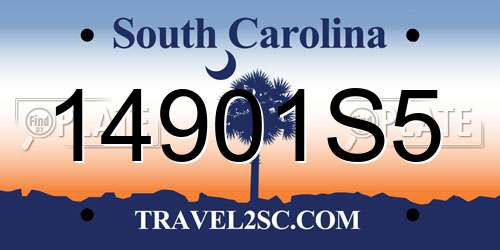14901S5 South Carolina License Plate