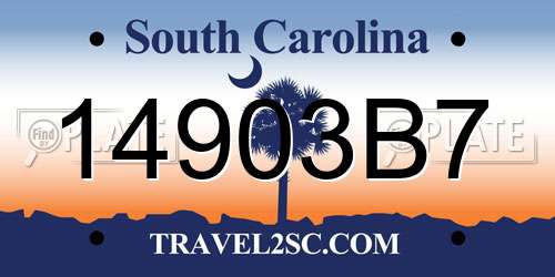 14903B7 South Carolina License Plate