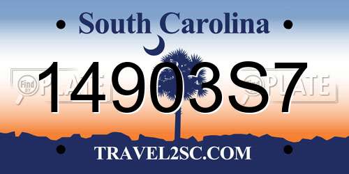 14903S7 South Carolina License Plate
