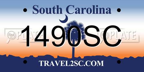1490SC South Carolina License Plate
