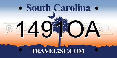 1491OA South Carolina License Plate