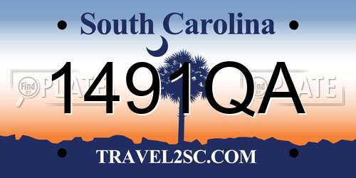 1491QA South Carolina License Plate