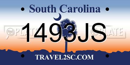 1493JS South Carolina License Plate