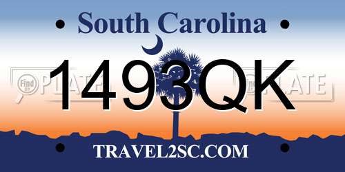 1493QK South Carolina License Plate