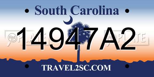 14947A2 South Carolina License Plate