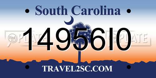 14956I0 South Carolina License Plate