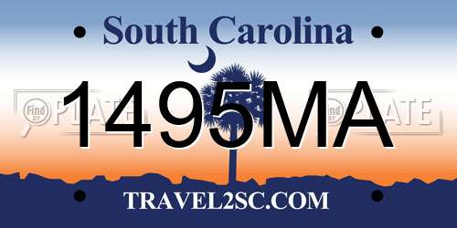 1495MA South Carolina License Plate
