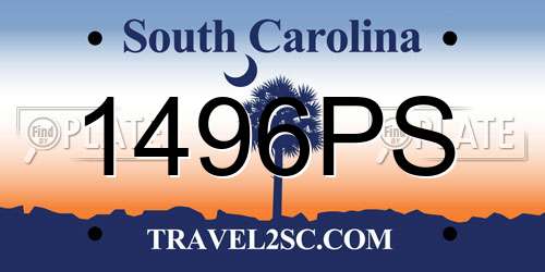 1496PS South Carolina License Plate